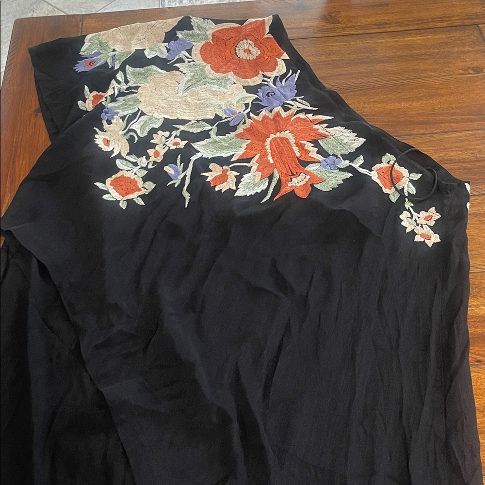 Free People embroidered one shoulder asymmetrical floral sheer beach top small - Picture 3 of 17
